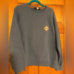 REI Men's Blue Gray Crewneck Sweater. Does have one small stain.